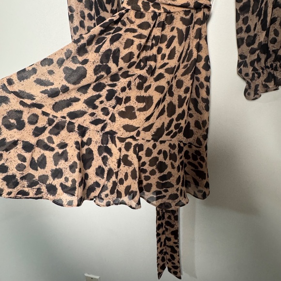 Whistles London Women’s Brushed Cheetah Flippy Dress Sz 6 US - Picture 4 of 11